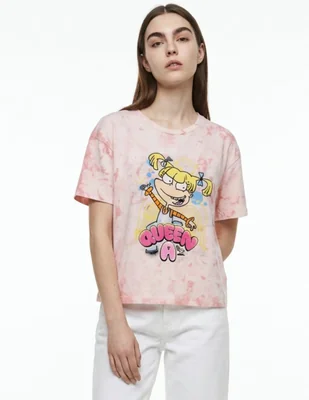 Playera manga corta cuello redondo para mujer