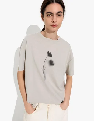 Playera manga cuello redondo para mujer