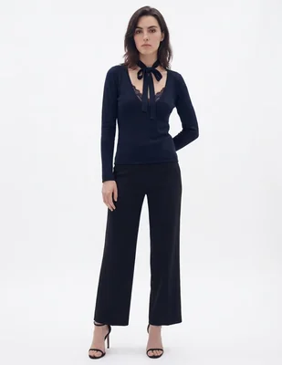 Suéter cuello V para mujer
