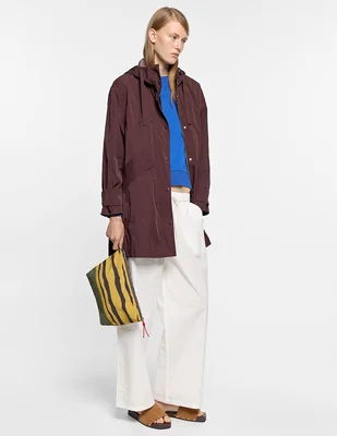 Gabardina impermeable con capucha para mujer