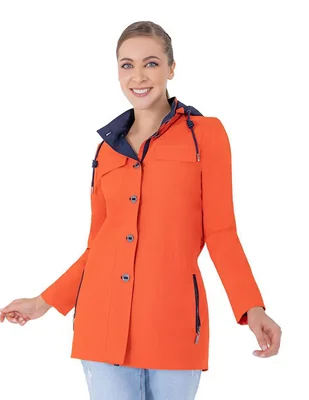 Gabardina impermeable con capucha para mujer