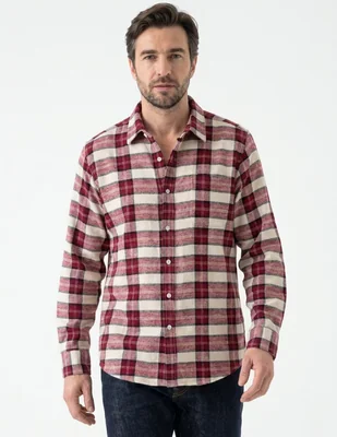 Camisa casual manga larga para hombre