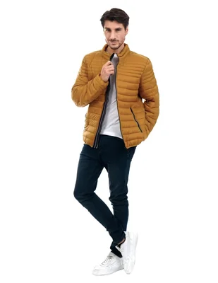 Chamarra acolchada con bolsillos para hombre