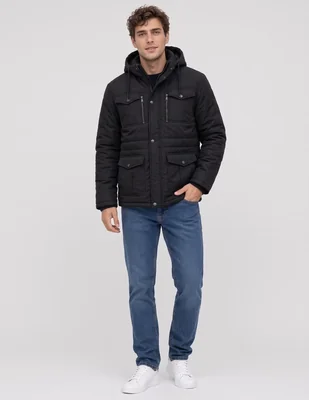 Chamarra parka capucha y bolsa para hombre