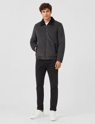 Chamarra harrington cuello a contraste para hombre