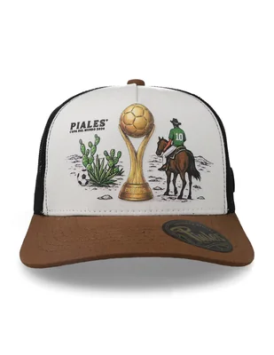 Gorra visera curva snapback para fútbol Piales Copa Del Mundo 2626 Blanca Unitalla Selección Nacional de México para adulto