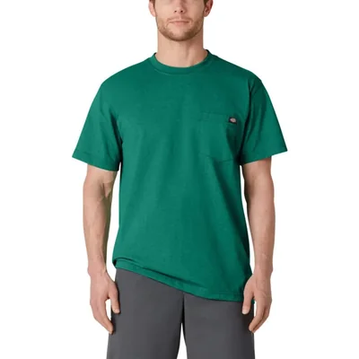 Camiseta Dickies verde jaspeado XL de manga corta y cuello redondo