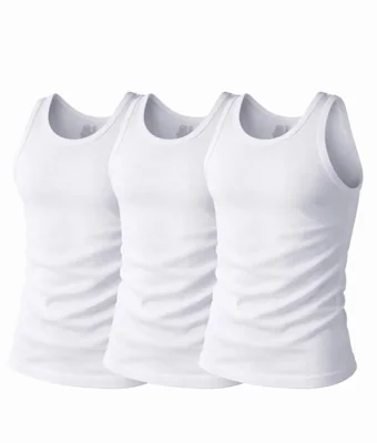 Camiseta sin mangas Fruit of the Loom blanca pack de 3 talla grande