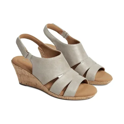 Sandalias Rockport Briah Sling taupe metálico mujer