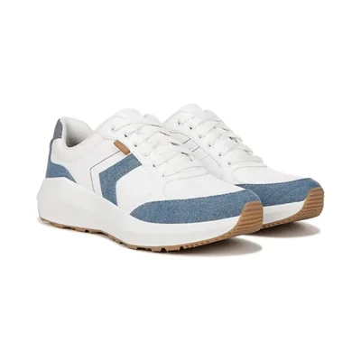 Tenis Dr Scholls Hannah Retro blanco azul mujer