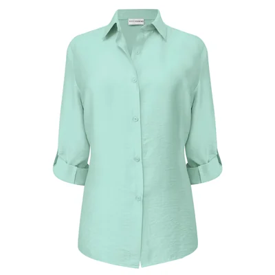 Blusa Camisera con Elevadores en Manga para Mujer City Femme