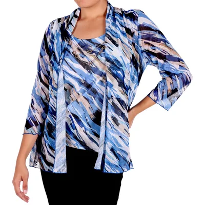 Blusa Mesh 2 en 1 Estampado Abstracto Alfred Dunner Mujer