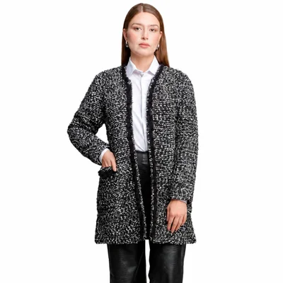 Abrigo para Mujer Tejido Tweed Elegante Casual