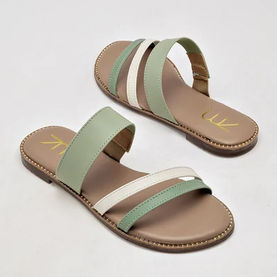 SANDALIA PISO ABIERTO MUJER Top Moda 5103 VERDE BEIGE