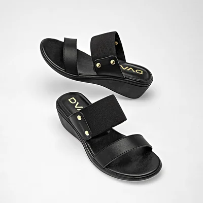SANDALIA CUÑA Y PLATAFORMA 5 CM MUJER Dva 1017701 NEGRO