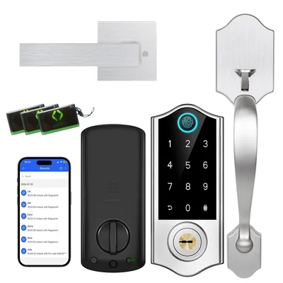 Cerradura Inteligente Harfo Con Huella Digital Para Puerta De Entrada Con Manija - Venta Internacional.