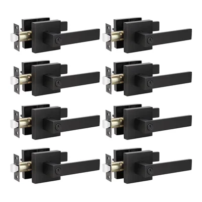 Palancas De Puerta Knobwell Negro Mate Con Palanca Paquete De 8 - Venta Internacional.