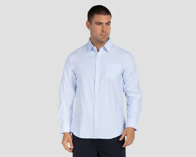 Camisa de Vestir Wall Street Manga Larga Cuello Americano para Hombre