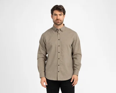 Camisa Casual Porto Sur Regular Fit Café para Hombre