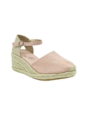 Alpargata Con Plataforma Para Mujer La Caprichosa 132 Rosa Punta Cerrada Con Ajuste De Hebilla