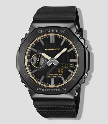 Reloj octagonal Luxe Black GM-2100 de acero negro Hombre