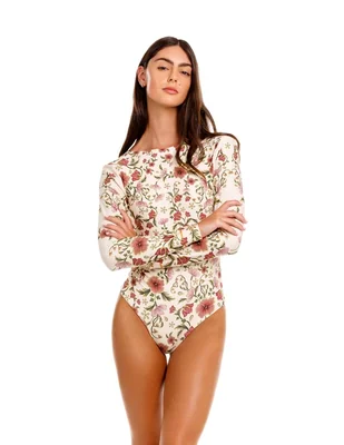 Traje de baño completo estampado floral para mujer