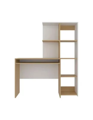 Escritorio Biblioteca Alister 150X125X42 Excelsior Blanco Fresno