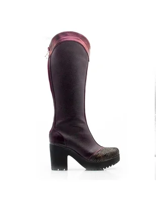 Bota abajo de la rodilla de piel para mujer