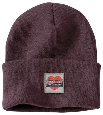 Gorro Carhartt para mujer con parche de corazón – Deep Cherrywood