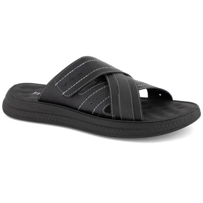 Sandalia Slide Ferrato Negro Diseño con 3 Cintas para Hombre
