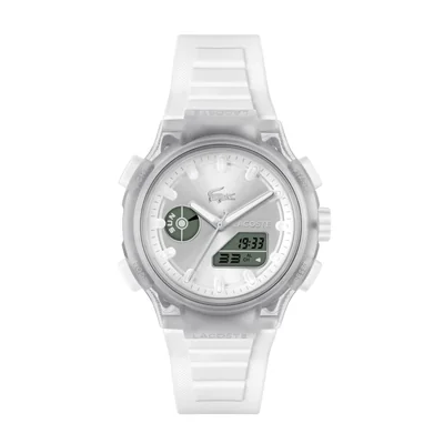 Reloj Lacoste Para Mujer Lc33 2001493 Blanco Con Correa De Silicón 3 Manecillas Digital