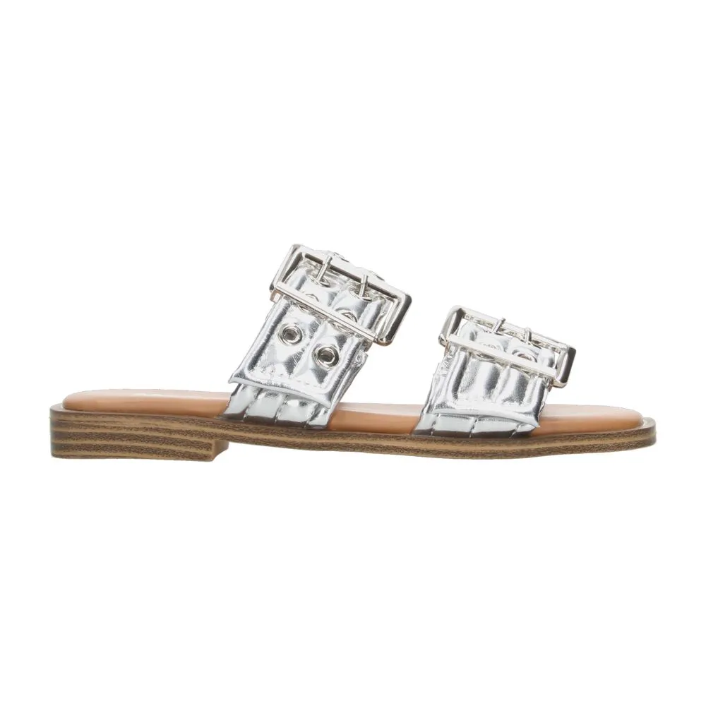 Sandalias mujer efe plateado casual