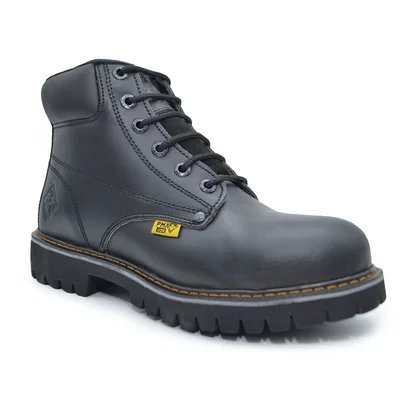 Botas de Trabajo para Hombre Piel Uso Rudo Construccion Con Casco PMA136 Negro