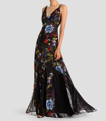 Vestido largo estampado Mujer