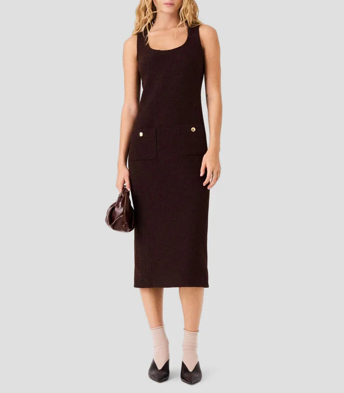 Vestido largo liso Mujer