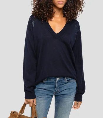 Suéter cuello V Mujer
