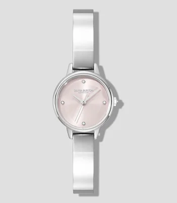 Reloj Mini Classic Bangle Esfera Rosa Plateado Olivia Burton Mujer