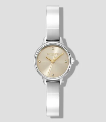 Reloj Mini Classic Bangle Esfera Dorada Plateado Olivia Burton Mujer
