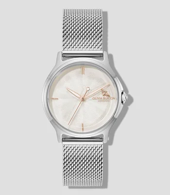 Reloj Classic Bee Plateado Malla de Acero Olivia Burton Mujer