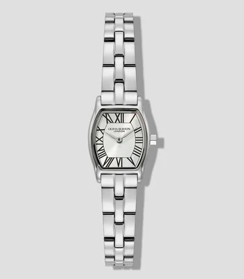 Reloj Tonneau Geométrico Plateado de Acero Olivia Burton Mujer