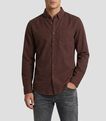 Camisa lisa manga larga Hombre