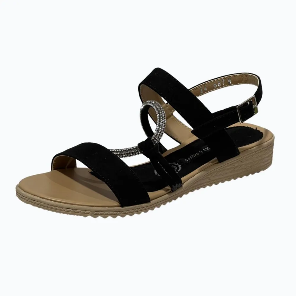 Lambers & Sheeps Sandalia Cuña y Plataforma Mujer negro Cod 145372-e