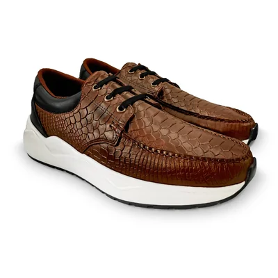 Sneakers Trainers Tenis Alaska Casual Hombre Randem Python Cafe Grabado
