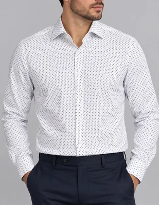 Camisa business casual manga larga para hombre
