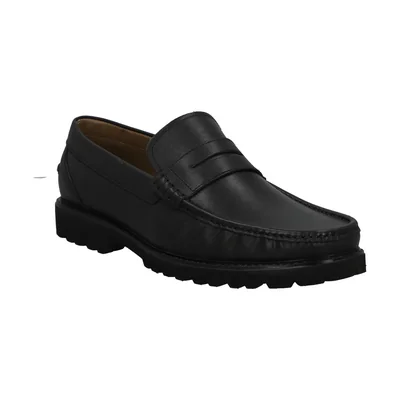 Mocasín en Piel Suela Track I Miller Negro con Antifaz para Hombre