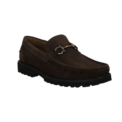 Mocasín en Piel Suela Track I Miller Café con Herraje para Hombre