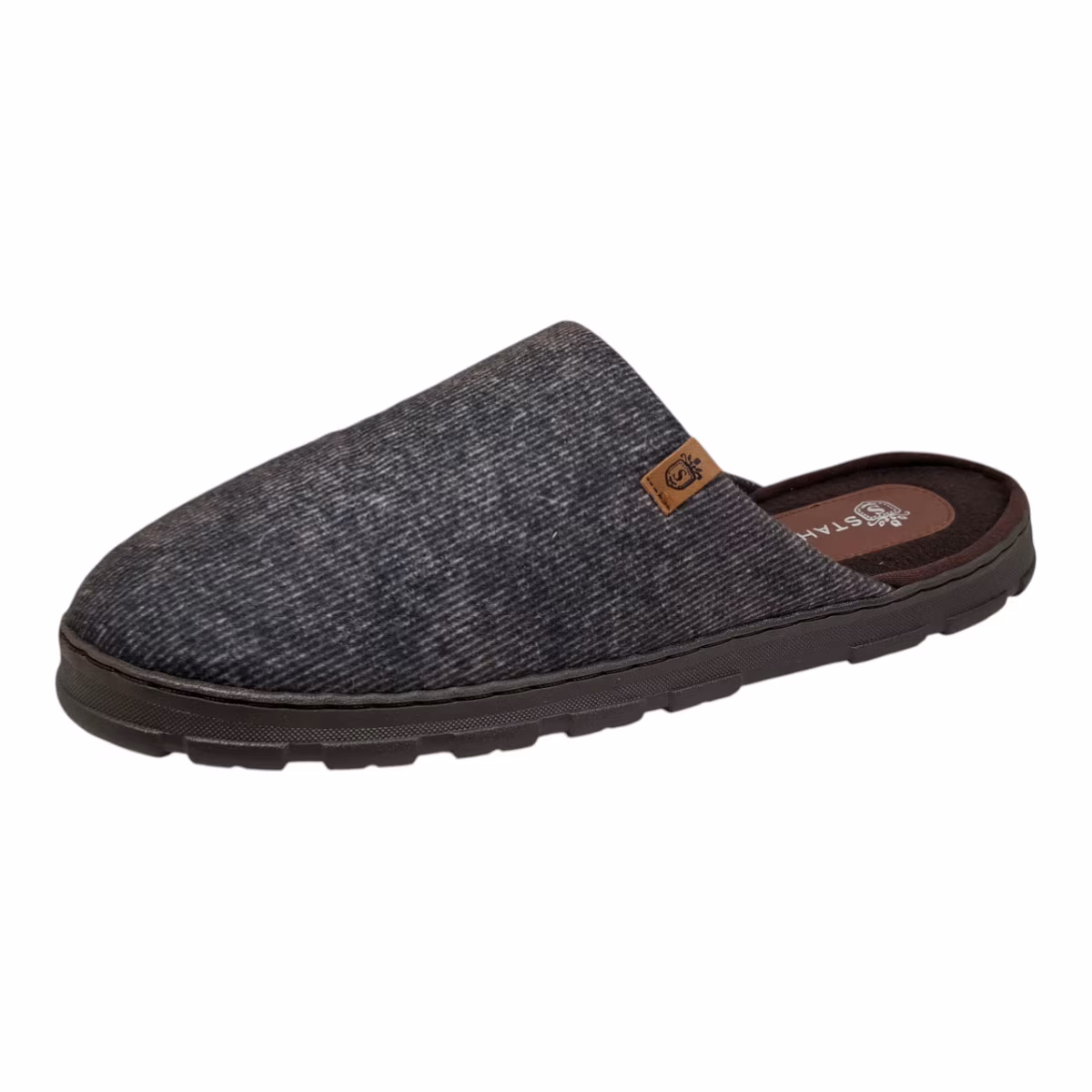 Pantufla Textura Stahl Café para Hombre