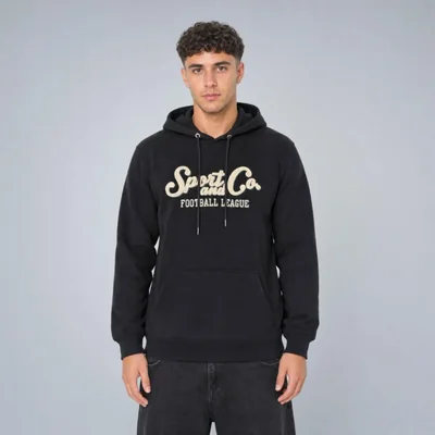 Sudadera Hoodie con Estampado Negro Para Hombre Quarry