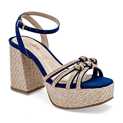D'Cristian zapatilla abierta para mujer marino beige cod 140372-E