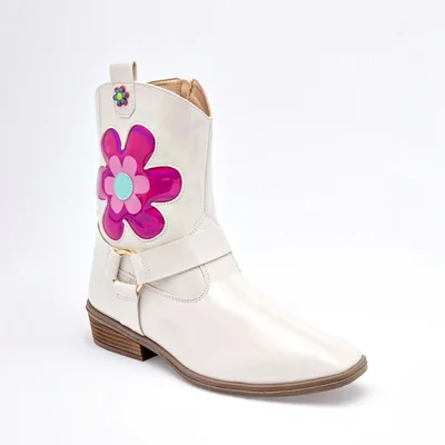 Karsten bota tacón para mujer blanco charol fiusha cod 141259-E